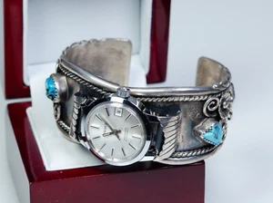 Silver - Vintage Women ´S Wristwatch With Turquoise - Tissot, Automatic - Navajo - Picture 1 of 7