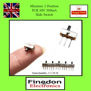 SS-12D00G3 2 Position SPDT 1P2T 3 Pin PCB Panel Mini Vertical Slide Switch UK - Picture 1 of 6