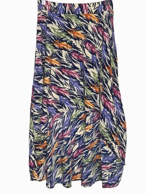 Anna Grace Small Boho High Low Midi Skirt Multicolor Print Cottagecore Foto 1 de 4