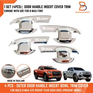 Chrome 4 Doors Handle Insert Bowl Cover Cup Trim For Isuzu D-MAX Ute 20-25 - Picture 1 of 9