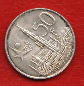 1958 Belgium 50 Francs Silver Coin French Legend Coin Alignment - Picture 1 of 2