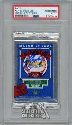 Ken Griffey Jr Autographed 1989 Upper Deck Baseball Pack PSA/DNA - Image 1 of 2