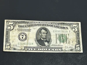 1928 A $5 Federal Reserve Note US Bill LOW Shipping!!! - Picture 1 of 2