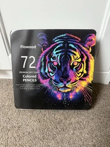 Flowood 72 Premium soft Touch Colouring Colour Pencils  in Tin Adult Artist - Picture 1 of 7