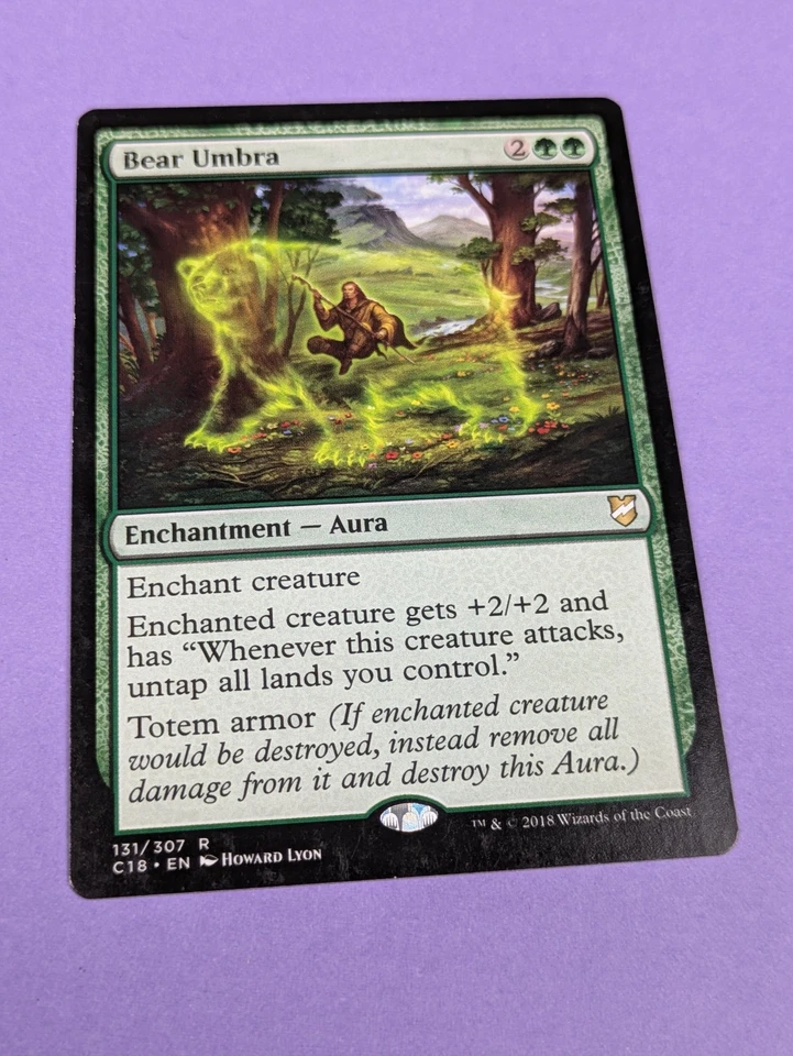MTG Magic: Commander 2018: Bear Umbra #131/307 Rare - NM - Image 1 of 2