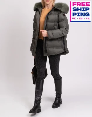 PVP €900 PEUTEREY Takan Mqs 03 Chaqueta de Plumón IT42 US6 UK10 M Verde Cremallera Lados Foto 1 de 4