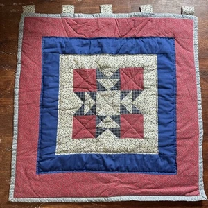 Vintage Wall Hanging Quilt 30” X 30” Americana Primitive Cottage Core - Picture 1 of 6