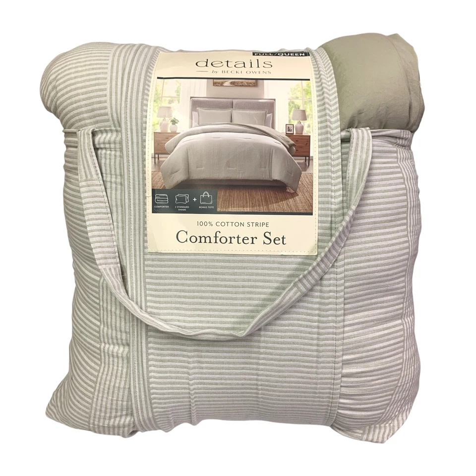 Detalles de Becki Owens Juego de edredón de algodón Ryan de 3 piezas, completo/queen Foto 1 de 1