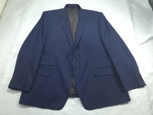 Ralph Lauren Mens Sport Coat 50L Suit Jacket Blue Dark Wool Blazer Check - Picture 1 of 11