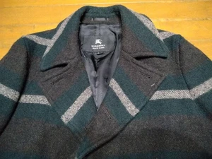 BURBERRY BLACK LABEL Wool Coat Green Brown Gray US Size S Authentic - Picture 1 of 5