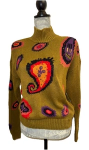 Vintage Tarazzia Multicolor Sweater Size Small Mock Neck Long Sleeve Pullover - Picture 1 of 22