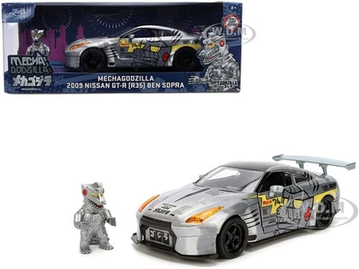2009 NISSAN GT-R (R35) & MECHAGODZILLA FIGURE "GODZILLA" 1/24 BY JADA 36285 - Image 1 of 4