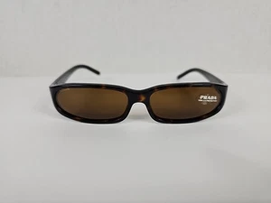 Occhiali da sole vintage Prada SPR 10C minimal ovale montatura tartaruga marrone con etichette LEGGI - Foto 1 di 18