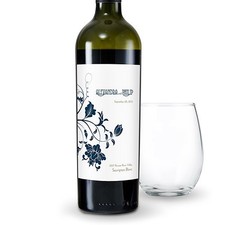 24 Floral Orchestra Personalized Wedding Wine Bottle Labels