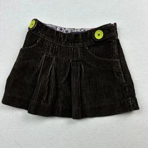 Mini Boden Girls' Corduroy Skirt 3-4Y Brown With Green Buttons - Picture 1 of 10