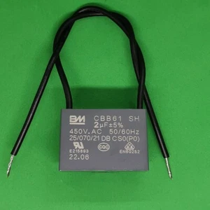 1pc CBB61 2uF 450V AC 2 wire Capacitor for Fan Motor Ceiling Fan Capacitor BM - Picture 1 of 4