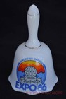 Expo 86 Souvenir Bell Vancouver British Columbia Canada White Ceramic 1986