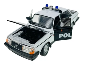 WELLY VOLVO 240 GL 240GL NORWAY POLICE 1:24 DIE CAST METAL MODEL NEW IN BOX - Picture 1 of 6