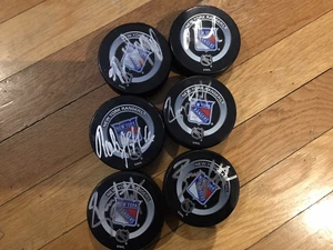 Authentic SIGNED NY Rangers Game Puck Lot (6) Liquidating A Private Collection - Picture 1 of 3