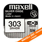 1 x Maxell 303 Uhren Batterie SR44SW GS14 280-08 SR1154 357 AG13 LR44 - 1,55V 