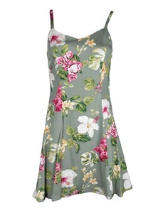 Bougainvillea Women's Princess Seam Flared Hawaiian Dress, Sage, XS PETITE - Picture 1 of 2