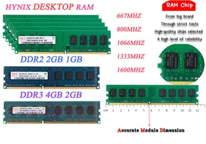 Lot Hynix 2GB 4GB Desktop-Speicher DDR2 5300 6400 667 800 DDR3 1600 Mhz DIMM RAM - Picture 1 of 38