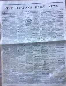 Periódico Oakland 1871 - Béisbol (UC Berkeley) "Wide Awakes" - Susan B. Anthony - Imagen 1 de 6