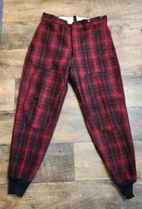 Vintage Woolrich Men's Wool Buffalo Plaid Ankle Hunting Field Pants Size 33" - Picture 1 of 9
