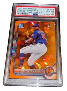 2022 BOWMAN CHROME PROSPECT ORANGE ROBERT DOMINGUEZ RC 20/50 POP 2 PSA 10 - Bild 1 von 7
