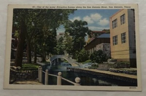 Scene Along The San Antonio River, San Antonio, Texas. Postcard (X2) - Picture 1 of 2