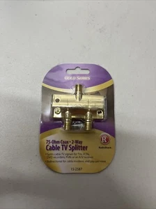 Radio Shack Gold Series 2-Way Cable TV Splitter 75-Ohm Coax NEW never used - Picture 1 of 2