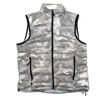Polo Ralph Lauren Sport Down Puffer Chaleco Camuflado Mujer Pequeño Blanco Gris Foto 1 de 4