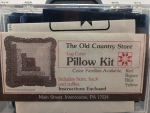 Kit de almohada de retazos LOG CABIN azul Calico Intercourse PA Old Country Store - Imagen 1 de 10