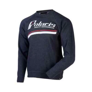 MEN'S POLARIS QUALITY SNOWMOBILES CREW NECK SWEATSHIRT NAVY NEW OEM - Picture 1 of 5
