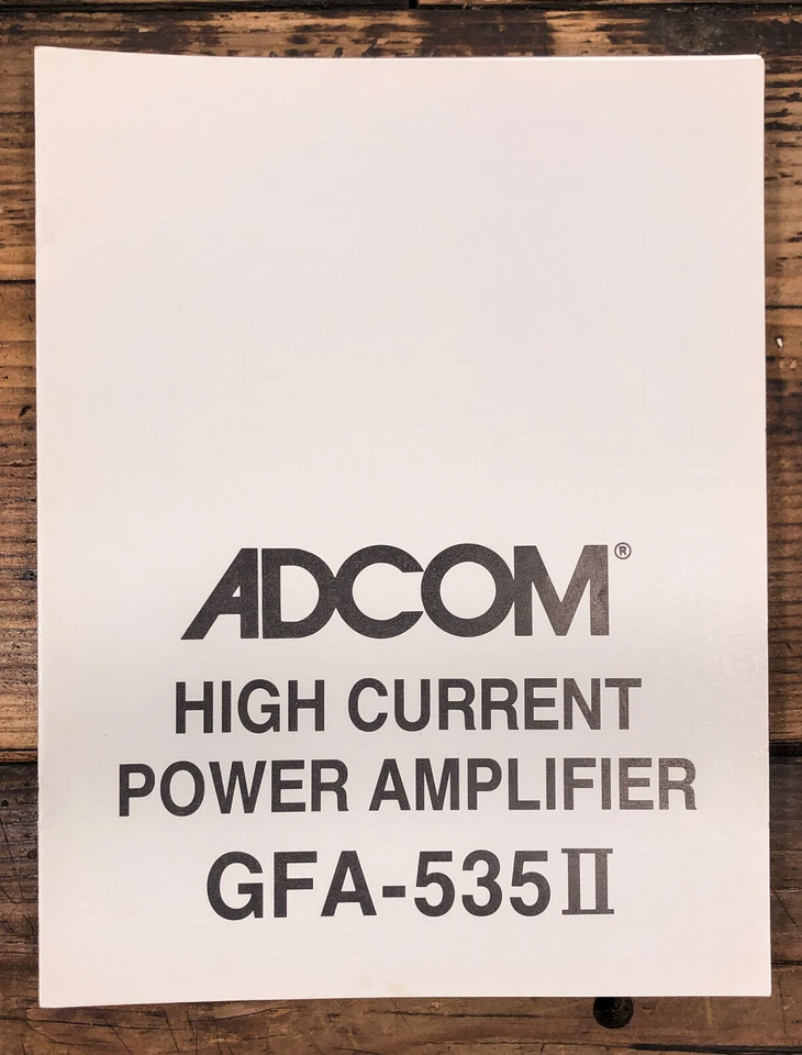 Adcom GFA-535 II Amplifier  Owner / User Manual *Original* - Image 1 of 1