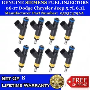 8 OEM Siemens 4 hole Upgrade Fuel Injectors For Dodge Chrysler Jeep 5.7 6.1 HEMI - Picture 1 of 1
