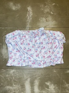 altar’d state blue pink ruffled smocked crop tune top NWOT ladies XL - Picture 1 of 8