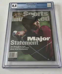 Tiger Woods Sports Illustrated CGC 8.5 Newsstand 8/23/1999 Major Statement - Picture 1 of 2
