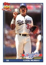 1991 Topps #590 Eddie Murray Los Angeles Dodgers HOF