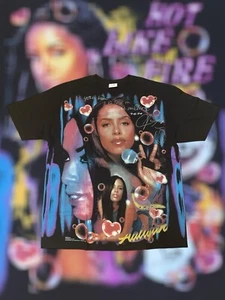 Backstock Co Aaliyah Double Sided Music Rap T-shirt Missy Elliott timberland L - Picture 1 of 7