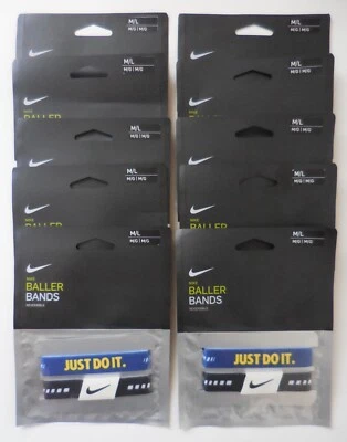Nike Baller Band 10 Pack Racer Blue/Yellow/Black/White M/L Total 20 Bands - Image 1 of 4