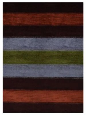 Hand Knotted Loom Silk Mix Area Rug Contemporary Brown Silver BBH LSM098 - Image 1 of 4
