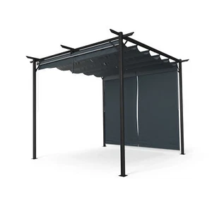 Robust Pergola 3x3 m wetterbeständig Stahl pulverbeschichtet seitliche Rollläden - Bild 1 von 8