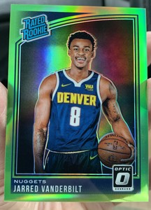 2018 Optic Rated Lime Green Prizm /149 Jarred Vanderbilt #151 Rookie Lakers