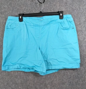 Westbound Shorts Women 18 W Green-ish Blue Stretch High Rise 6" Inseam Pockets - Picture 1 of 11