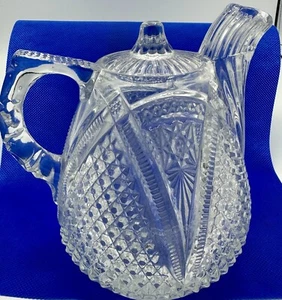 Antique Early American Pressed Glass Rum Jug -circa 1880 - Picture 1 of 6