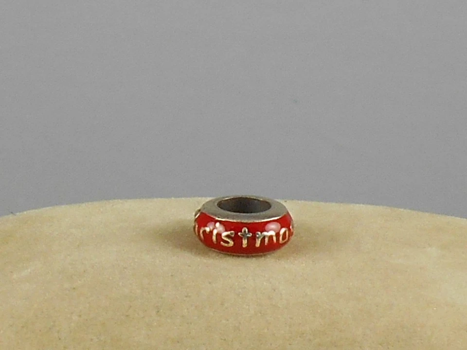 Pulsera Brighton Chapada en Plata FELIZ NAVIDAD ROJO Esmalte Dije Cuentas Foto 1 de 1