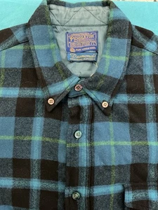 Men's 1960’s Large Wool Pendleton Short Sleeve Single Pocket - Desmond’s SoCal - Picture 1 of 13