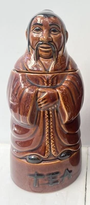 Price & Kensington treacle glaze tea caddy Chinese man figurine Vintage  - Image 1 of 4