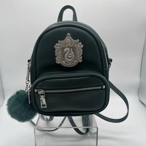 Harry Potter Univeral Studios Slytherin Green Mini Backpack W/pom pom NWOT - Picture 1 of 16